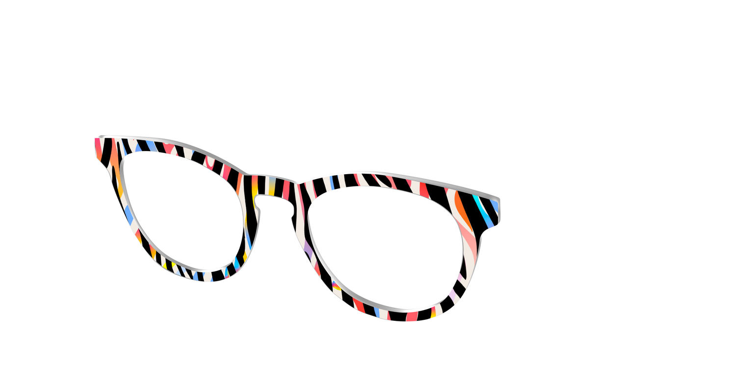 The Vivid Zebra Stripes - Angle Top Image - Pair Eyewear