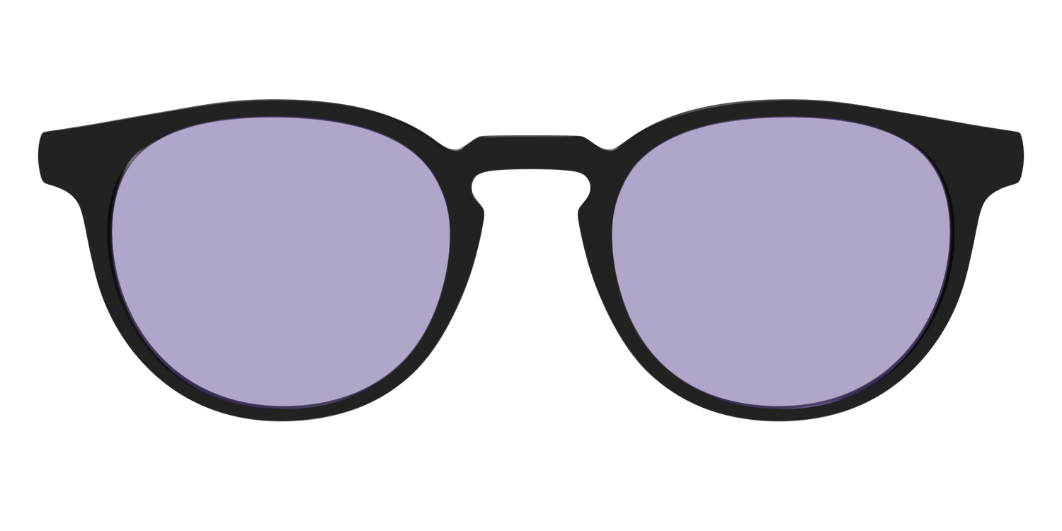 The Black With Celestial Purple Lens - Front Top Image - Pair Eyewear