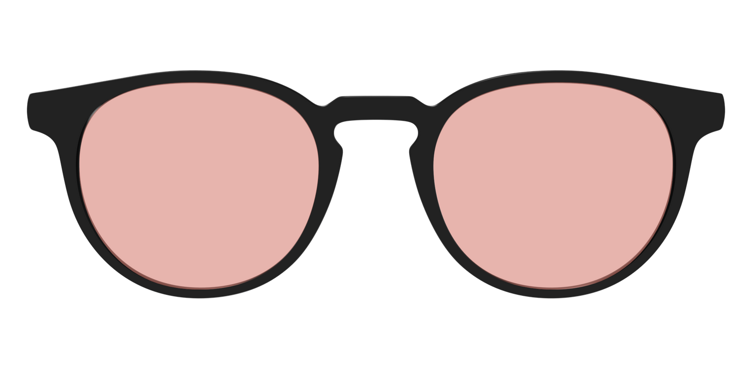 The Black With Coral Pink Lens - Front Top Image - Pair Eyewear