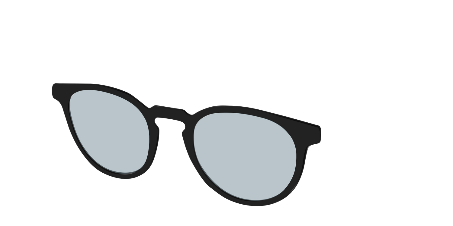 The Black With Slate Blue Lens - Angle Top Image - Pair Eyewear