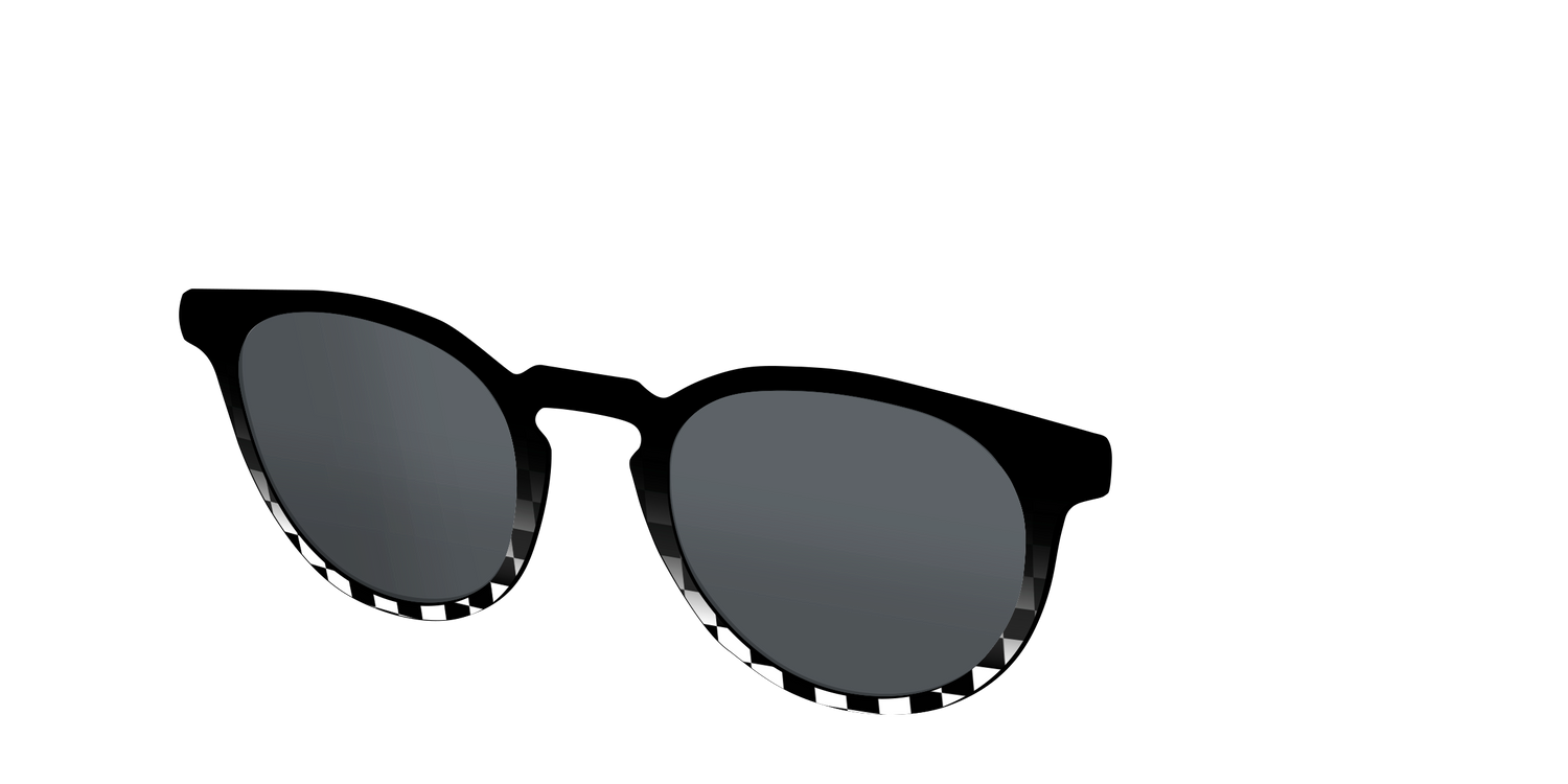 The Polarized Checkerboard Fade Sun Top - Angle Top Image - Pair Eyewear