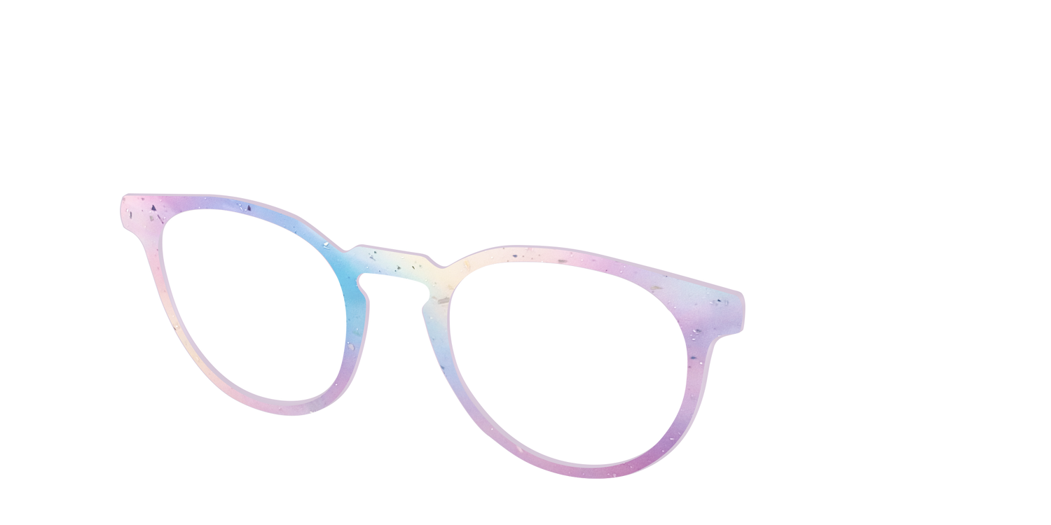 The Dreamy Pastel with Holographic Glitter - Angle Top Image - Pair Eyewear