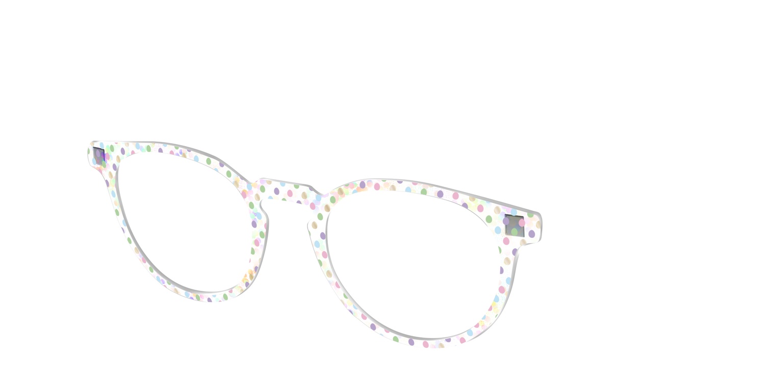 The Egg Polka Dot with Gold Foil Crystal - Angle Top Image - Pair Eyewear