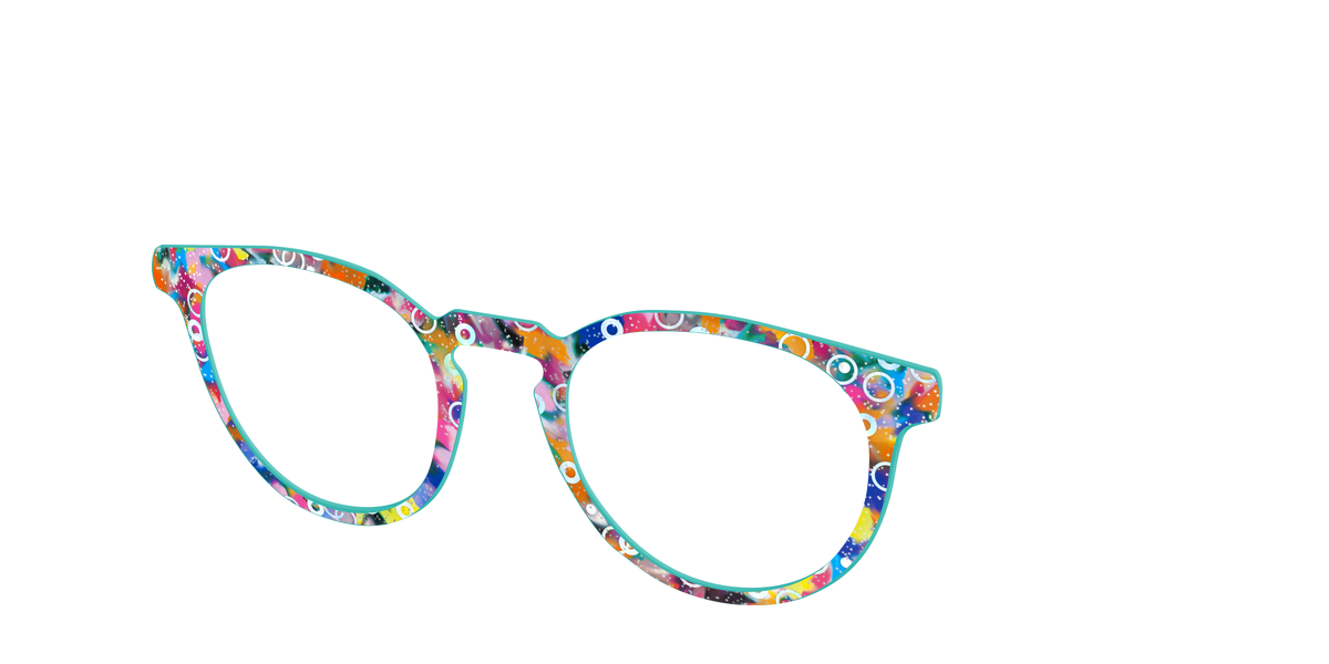 The Imaginative Tortoise with Bubble Glitter - Angle Top Image - Pair Eyewear