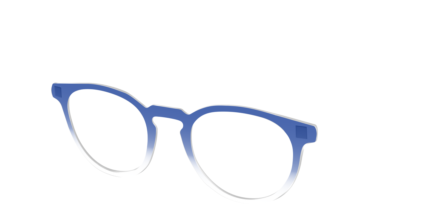 The Indigo Gradient Crystal - Angle Top Image - Pair Eyewear