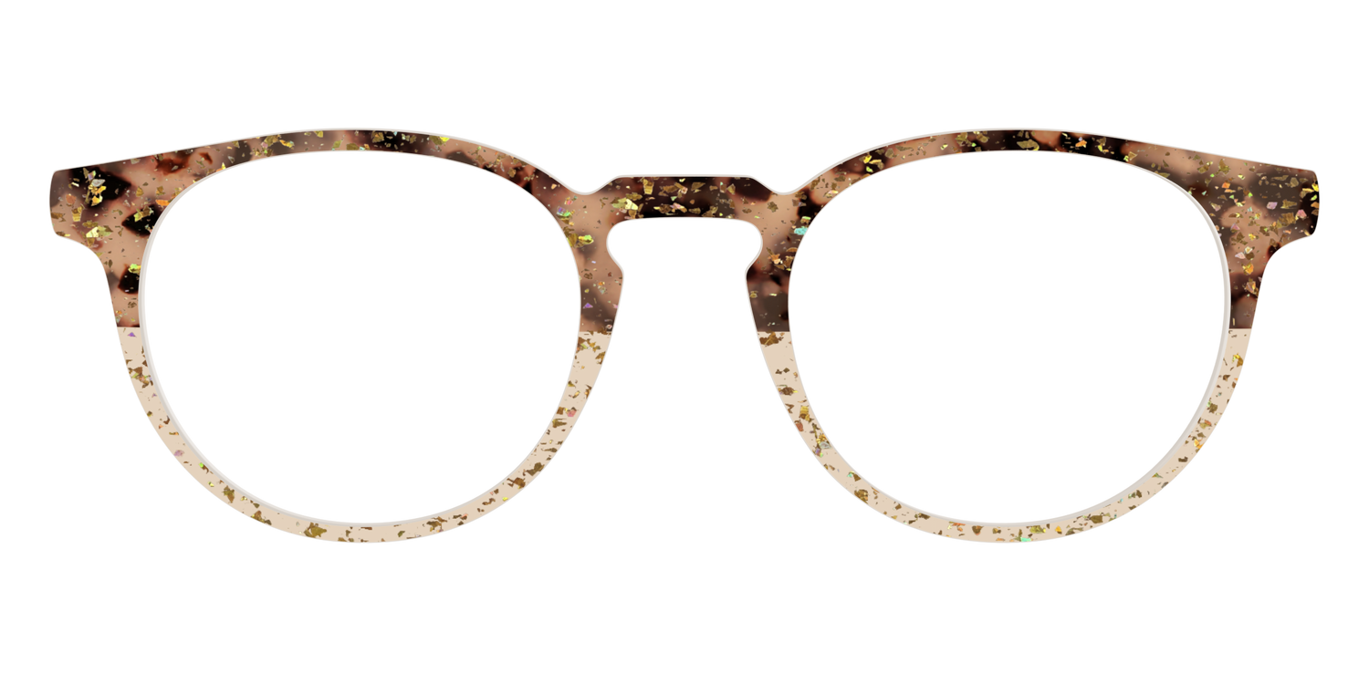 The Khaki Tortoise Crystal Split with Gold Flakes - Front Top Image - Pair Eyewear