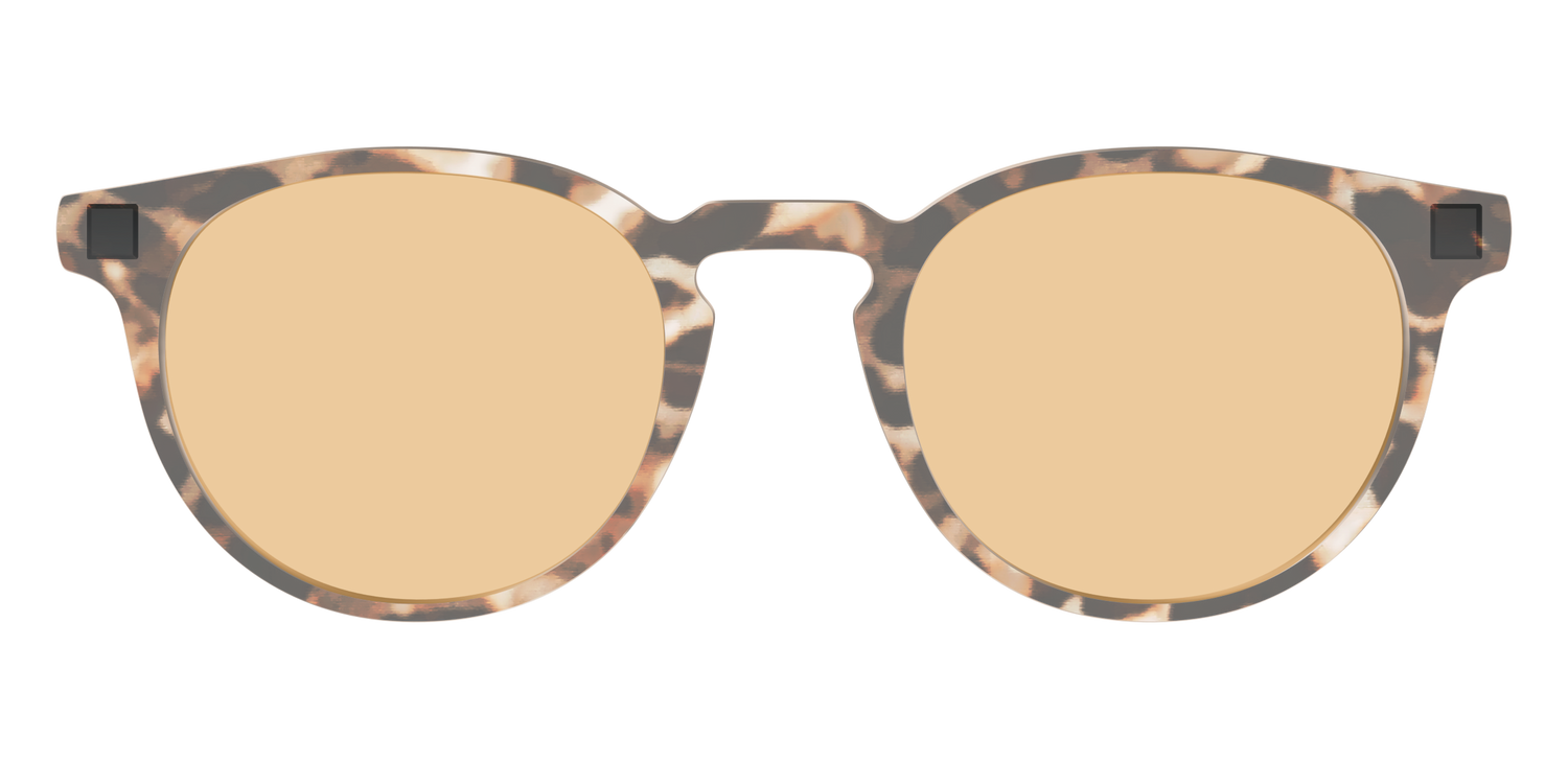 The Neutral Tort Crystal With Umber Brown Lens - Front Top Image - Pair Eyewear