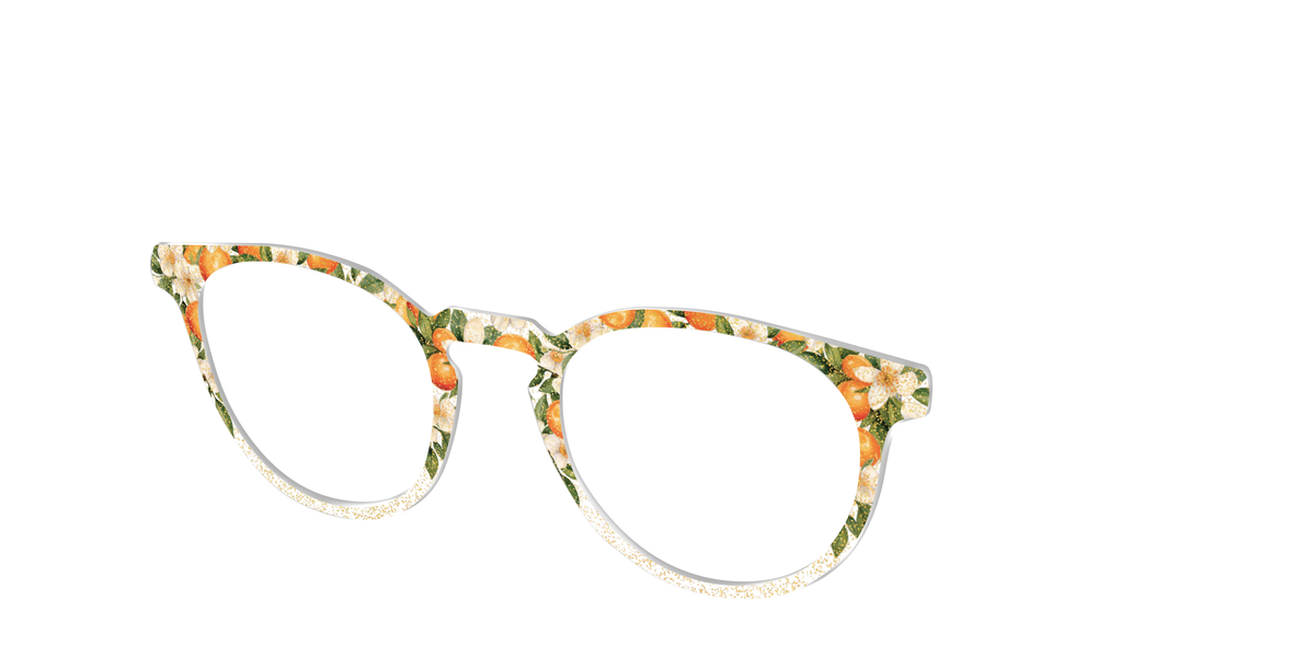 The Orange Blossom Glitter Crystal - Angle Top Image - Pair Eyewear