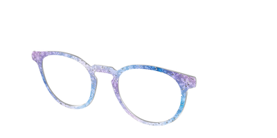 The Pastel Snowflake with Iridescent Glitter - Angle Top Thumbnail - Pair Eyewear