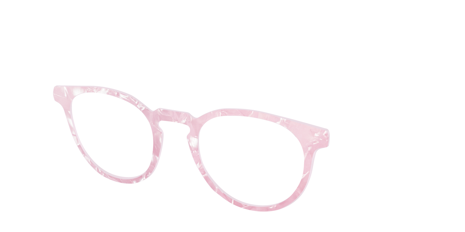 The Rose Quartz Pearl Marble - Angle Top Image - Pair Eyewear