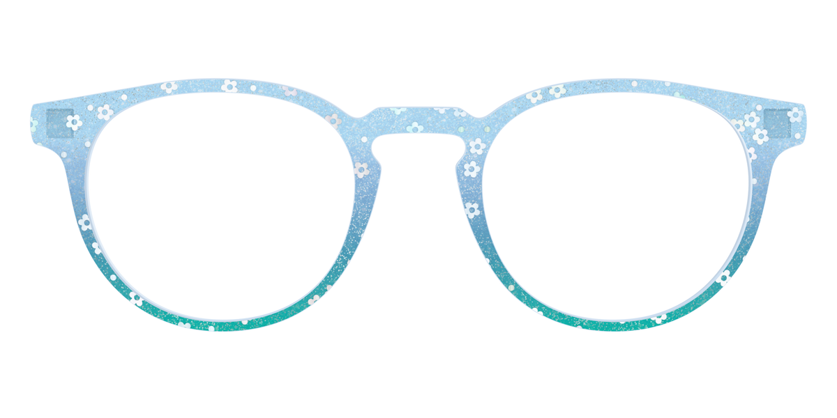 The Sky Blue Crystal with Daisy Glitter - Front Top Image - Pair Eyewear