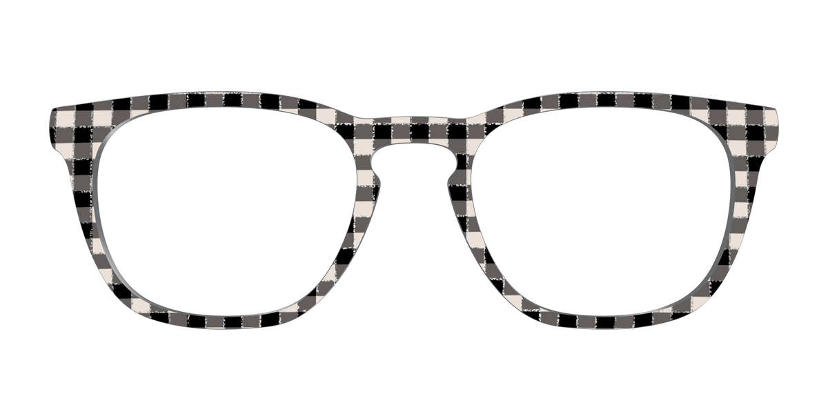 The Black Buffalo Check with Glitter - Front Top Image - Pair Eyewear