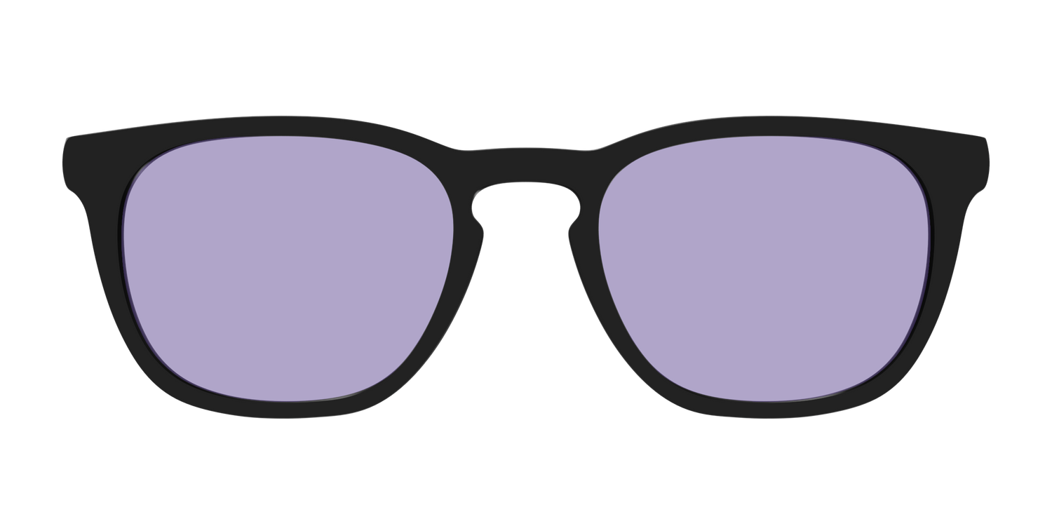 The Black With Celestial Purple Lens - Front Top Image - Pair Eyewear