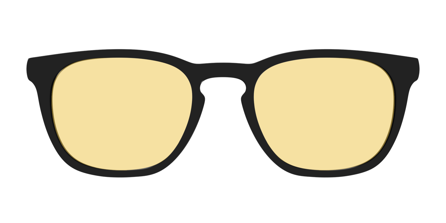 The Black With Citrine Yellow Lens - Front Top Image - Pair Eyewear