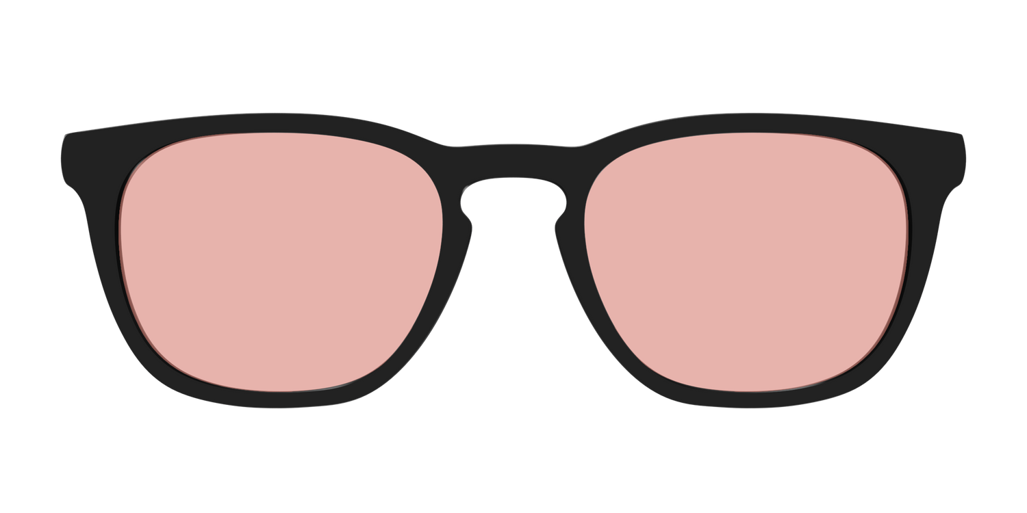 The Black With Coral Pink Lens - Front Top Image - Pair Eyewear