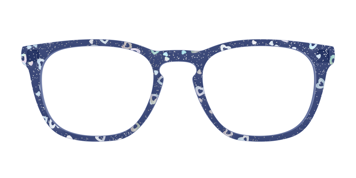 The Denim Heart Glitter Crystal - Front Top Image - Pair Eyewear