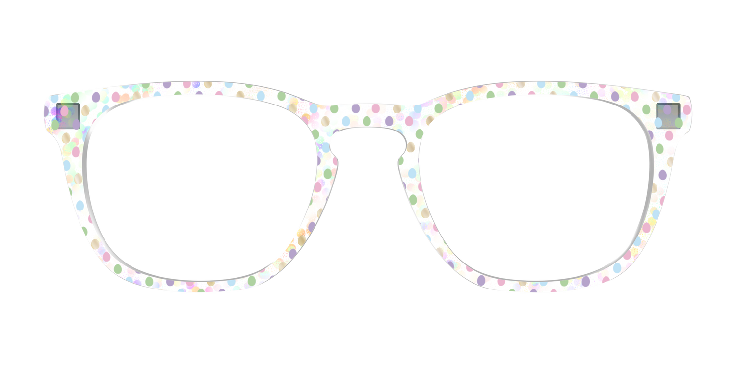 The Egg Polka Dot with Gold Foil Crystal - Front Top Image - Pair Eyewear