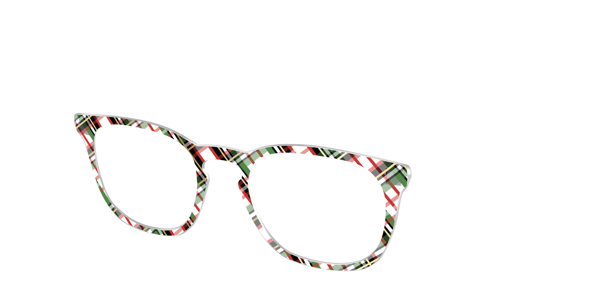 The Evergreen Plaid with Foil Crystal - Angle Top Image - Pair Eyewear