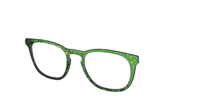 The Green Splatter - Angle Top Thumbnail - Pair Eyewear