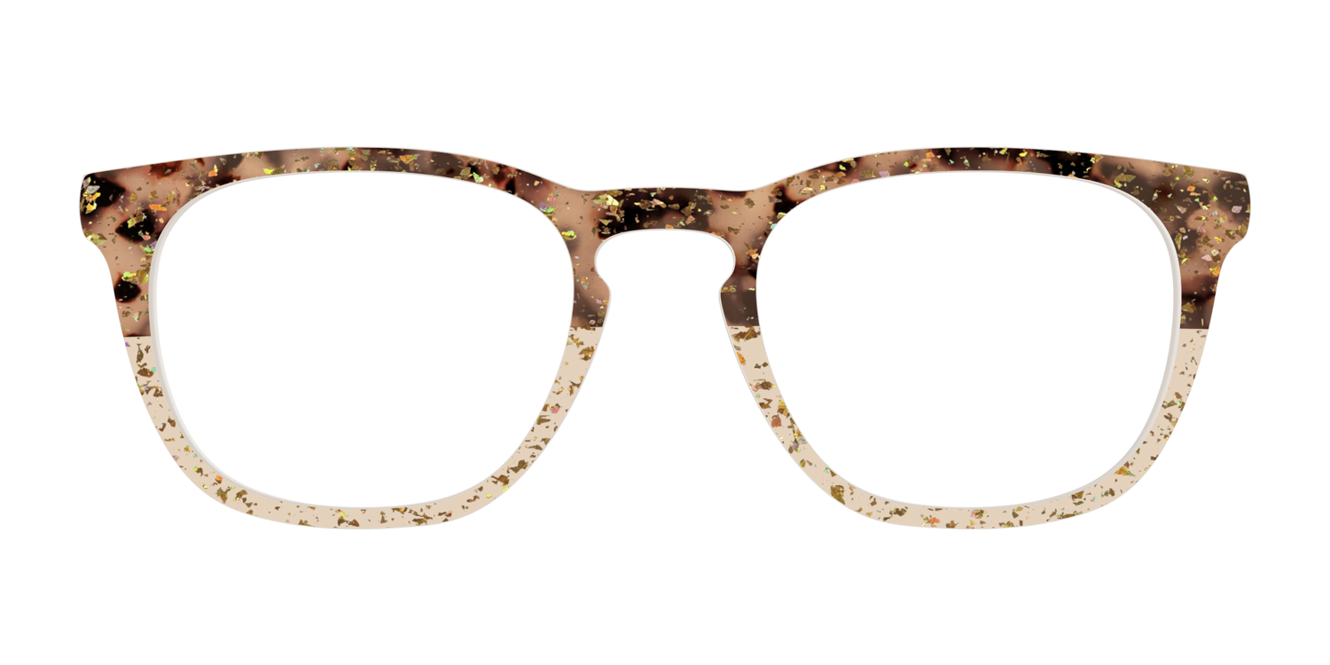 The Khaki Tortoise Crystal Split with Gold Flakes - Front Top Image - Pair Eyewear