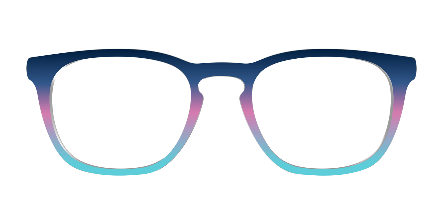The Midnight to Aquamarine Gradient - Front Top Image - Pair Eyewear