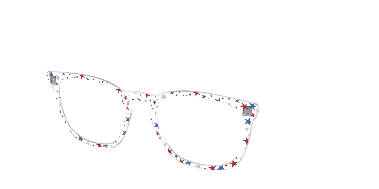 The Multi Stars Crystal with Silver Foil - Angle Top Image - Pair Eyewear