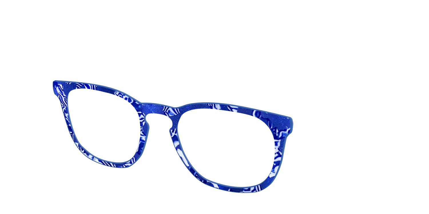 The Navy Shimmer Mosaic - Angle Top Image - Pair Eyewear