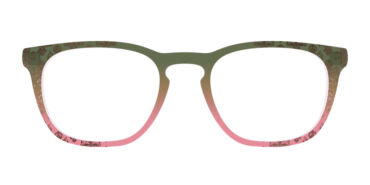 The Olive to Rose Trellis with Champagne Foil - Front Top Image - Pair Eyewear