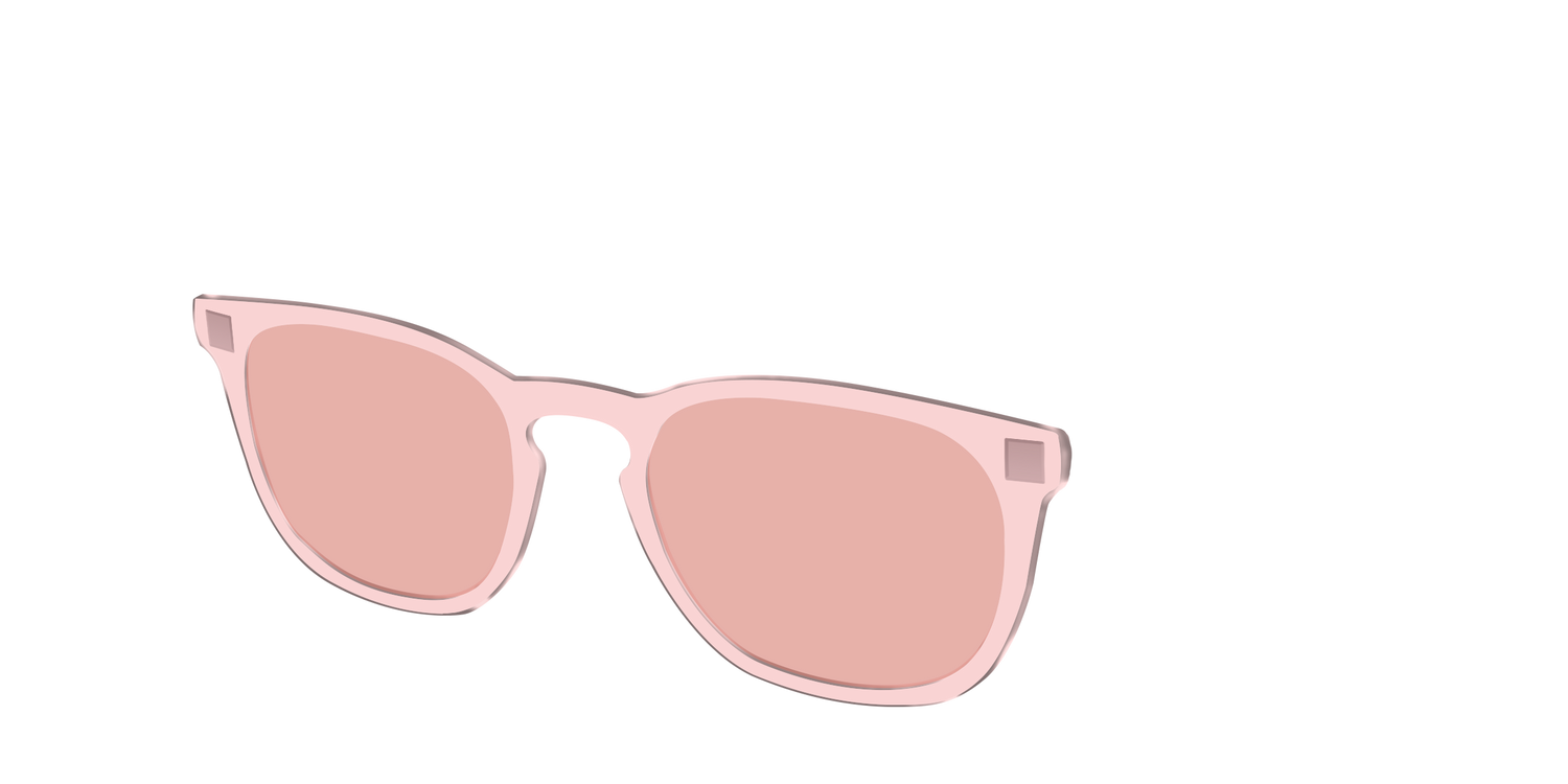 The Pink Crystal With Coral Pink Lens - Angle Top Image - Pair Eyewear