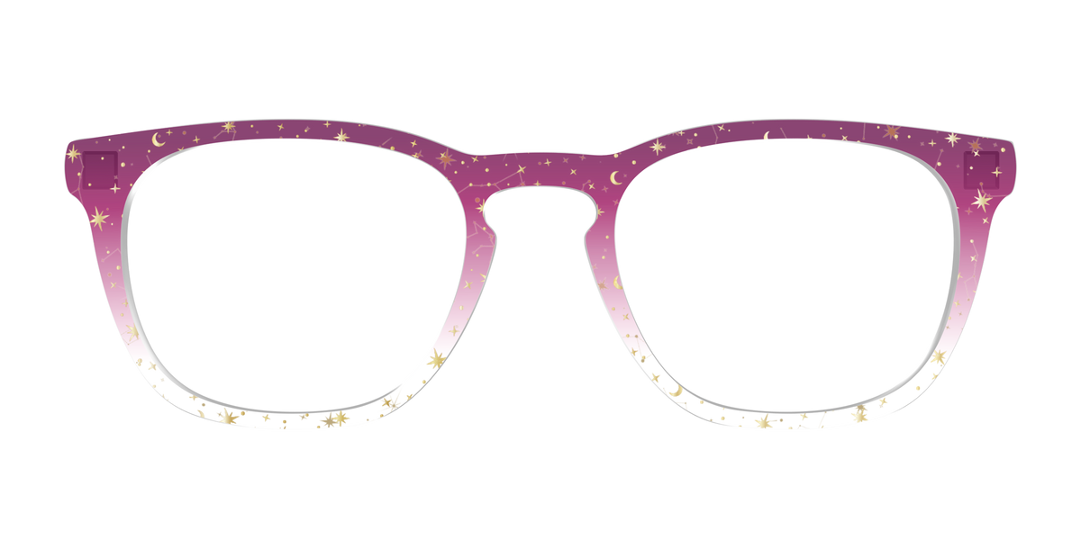 The Pink Ombre Gold Foil Crystal - Front Top Image - Pair Eyewear