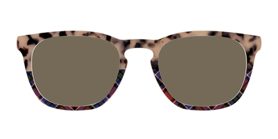 The Polarized Cookie Dough Tortoise & Plaid Split Sun Top - Front Top Thumbnail - Pair Eyewear