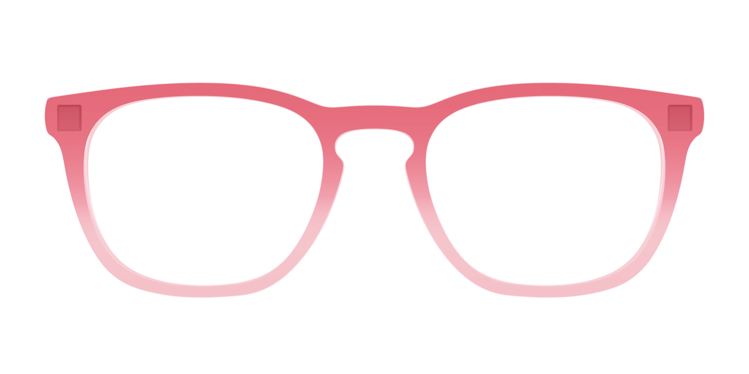 The Red to Coral Gradient Crystal - Front Top Image - Pair Eyewear