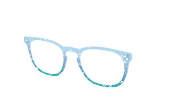 The Sky Blue Crystal with Daisy Glitter - Angle Top Thumbnail - Pair Eyewear