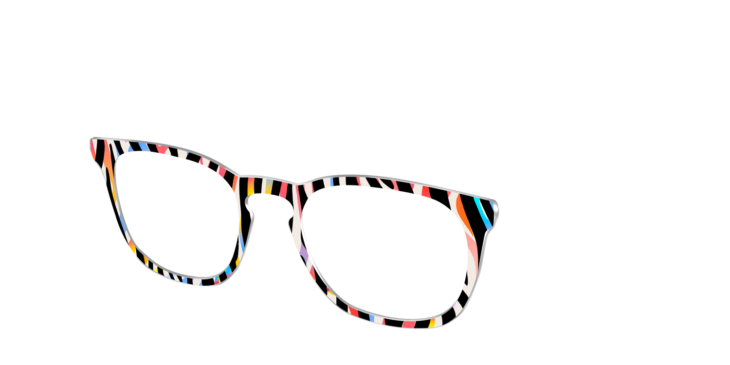The Vivid Zebra Stripes - Angle Top Image - Pair Eyewear