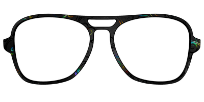 The Black Holographic Scrolls - Front Top Thumbnail - Pair Eyewear