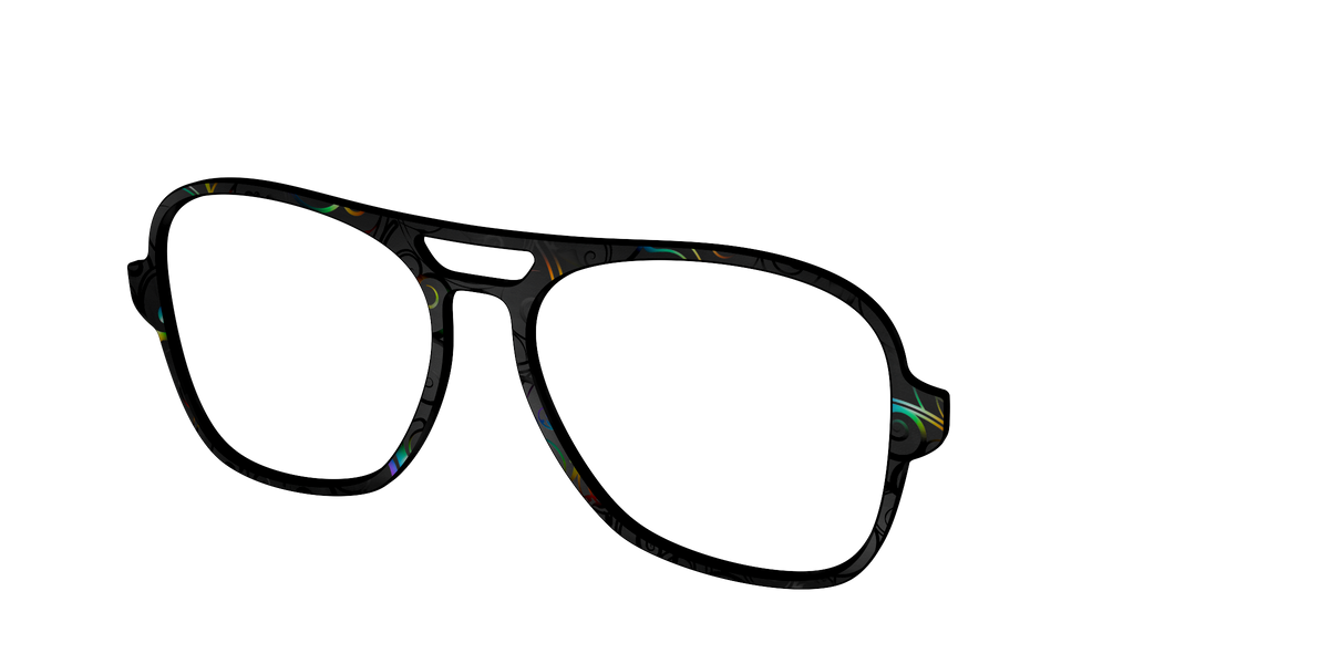 The Black Holographic Scrolls - Angle Top Image - Pair Eyewear