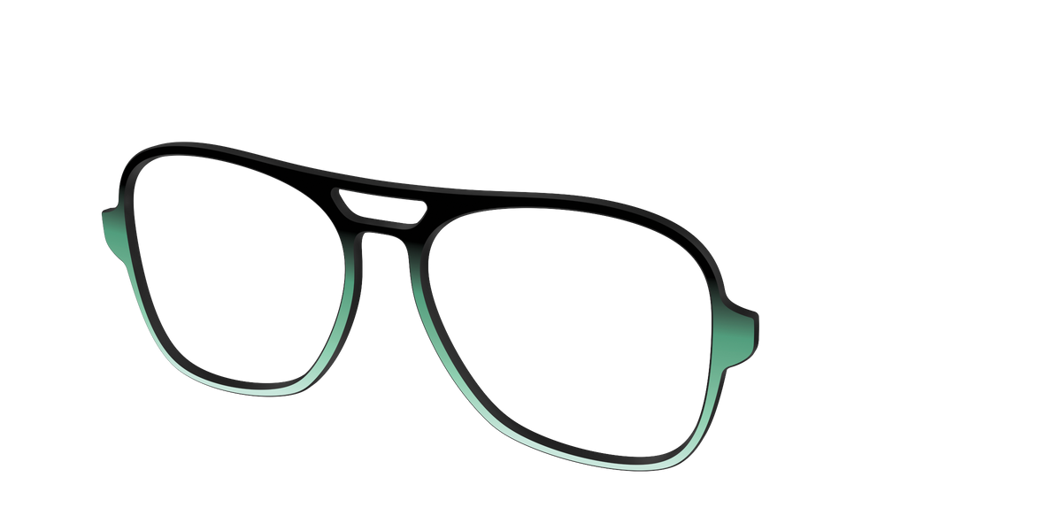 The Black to Spearmint Gradient - Angle Top Image - Pair Eyewear