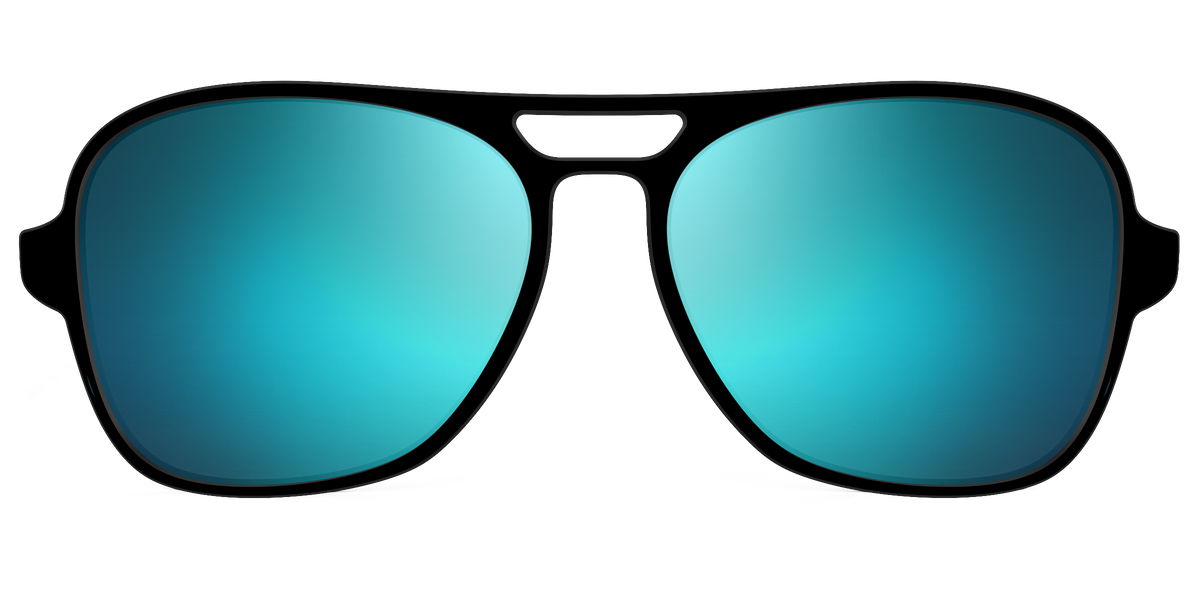 The Polarized Blue Reflective Sun Top - Front Top Image - Pair Eyewear