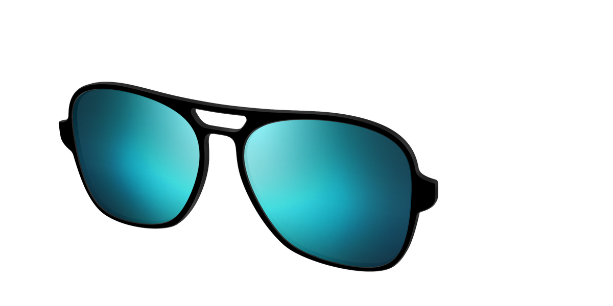 The Polarized Blue Reflective Sun Top - Angle Top Image - Pair Eyewear