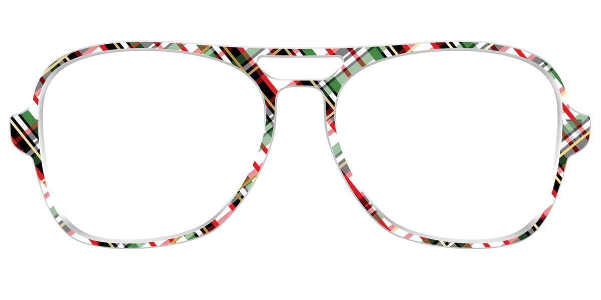 The Evergreen Plaid with Foil Crystal - Front Top Image - Pair Eyewear