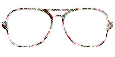 The Evergreen Plaid with Foil Crystal - Front Top Thumbnail - Pair Eyewear