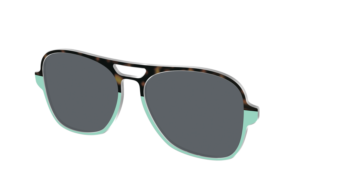 The Polarized Matcha Split Sun Top - Angle Top Image - Pair Eyewear