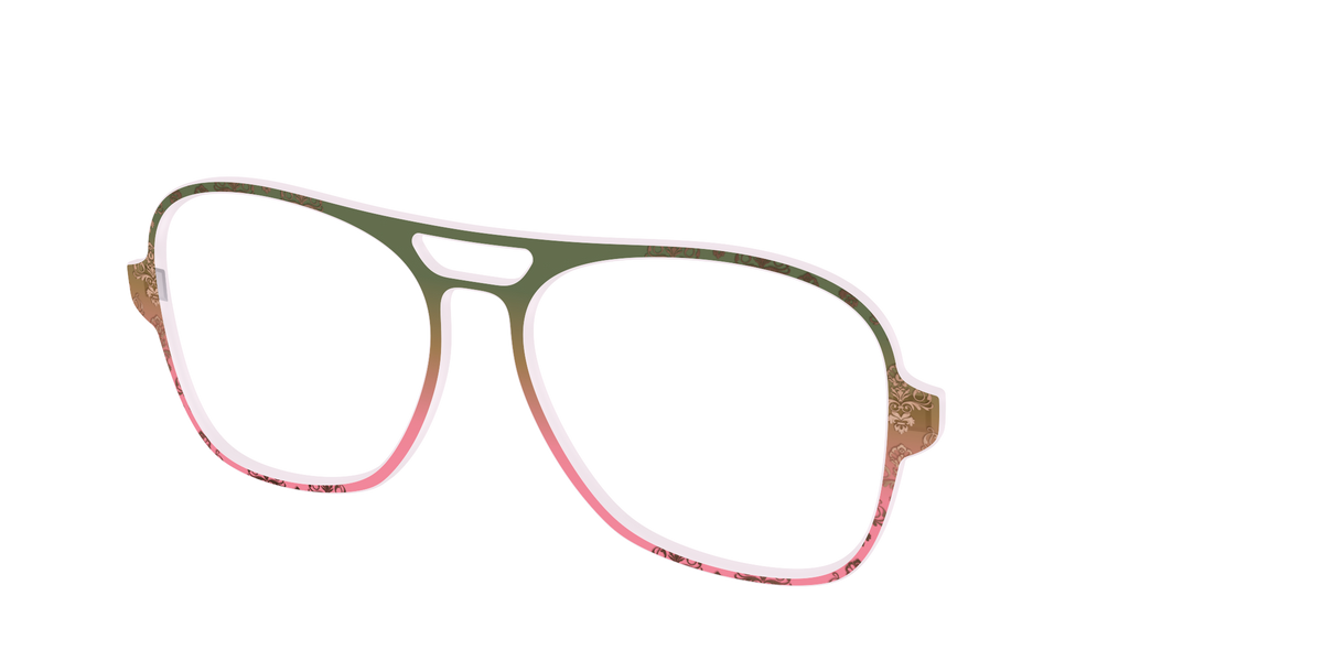 The Olive to Rose Trellis with Champagne Foil - Angle Top Image - Pair Eyewear