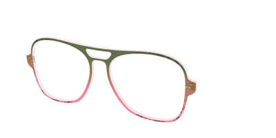 The Olive to Rose Trellis with Champagne Foil - Angle Top Thumbnail - Pair Eyewear