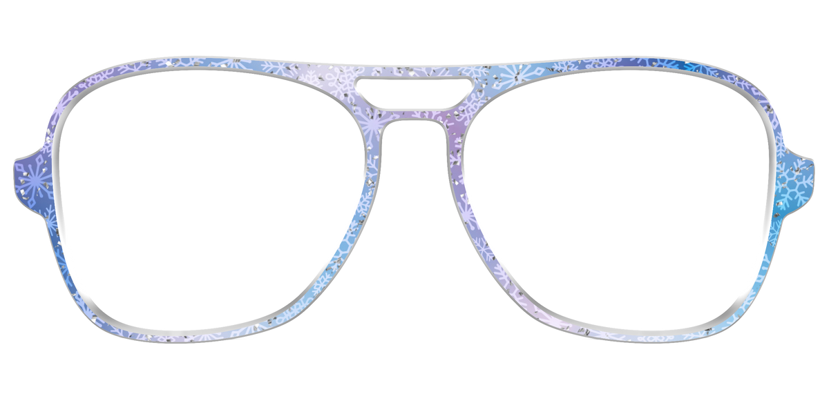 The Pastel Snowflake with Iridescent Glitter - Front Top Image - Pair Eyewear
