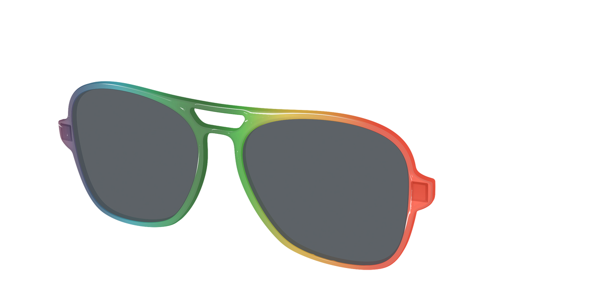 The Polarized Rainbow Gradient Sun Top - Angle Top Image - Pair Eyewear