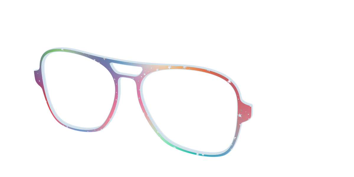 The Rainbow Holographic Celestial - Angle Top Image - Pair Eyewear