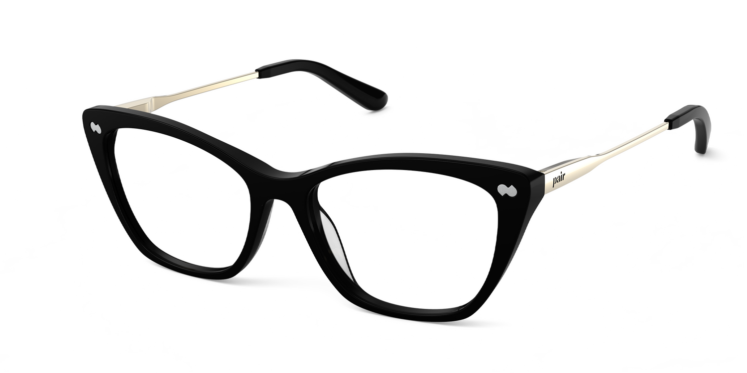 The Wanda - Black Acetate Gold Metal - Carousel1 - Pair Eyewear