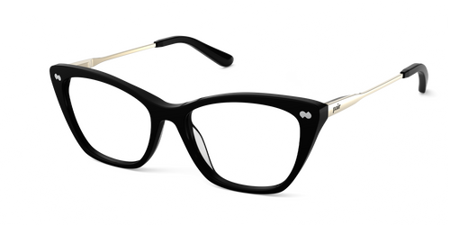 The Wanda - Black Acetate Gold Metal - Pair Eyewear
