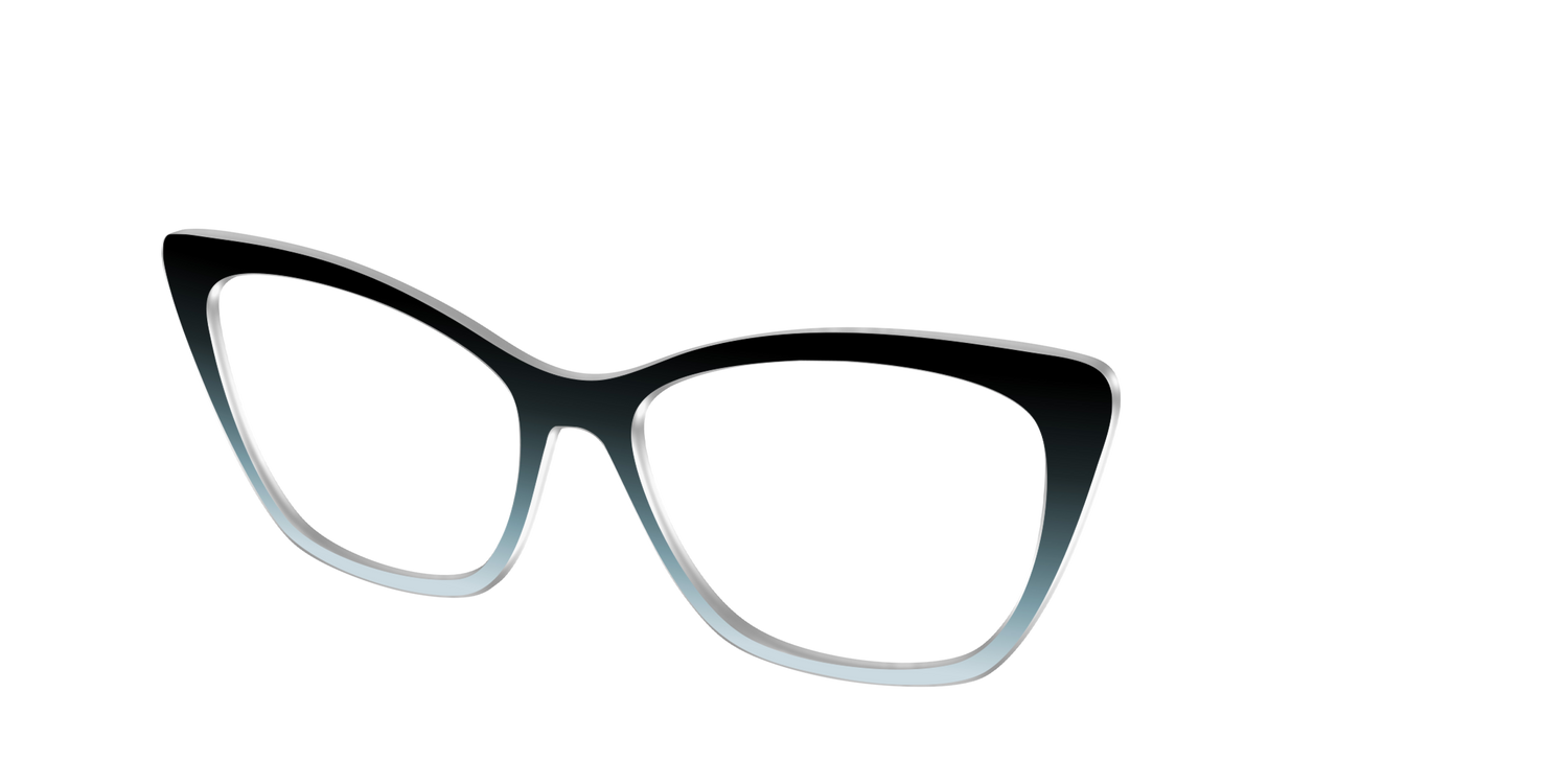 The Black to Blue Smoke Gradient - Angle Top Image - Pair Eyewear